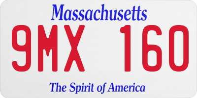 MA license plate 9MX160