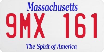 MA license plate 9MX161
