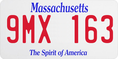 MA license plate 9MX163