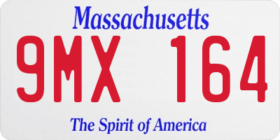 MA license plate 9MX164