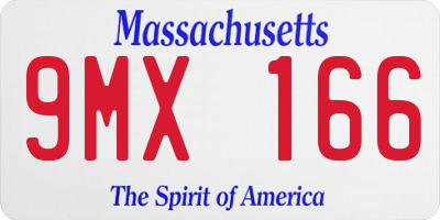 MA license plate 9MX166