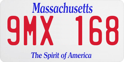 MA license plate 9MX168