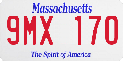 MA license plate 9MX170