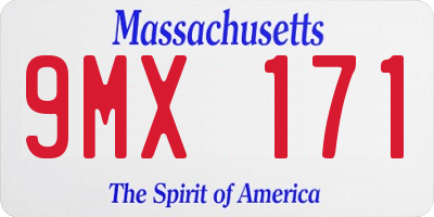 MA license plate 9MX171