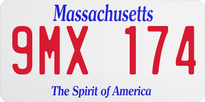 MA license plate 9MX174