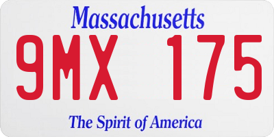 MA license plate 9MX175