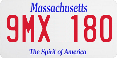 MA license plate 9MX180
