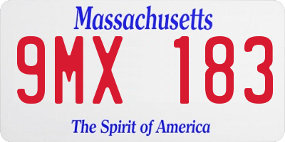 MA license plate 9MX183