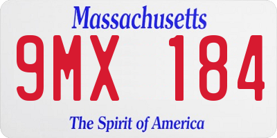 MA license plate 9MX184