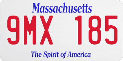 MA license plate 9MX185