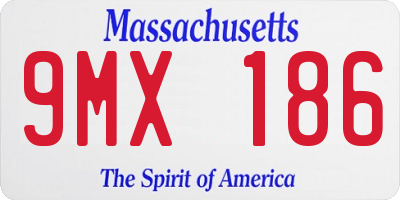 MA license plate 9MX186