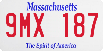 MA license plate 9MX187