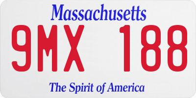 MA license plate 9MX188