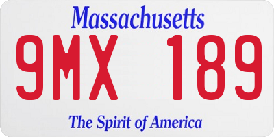 MA license plate 9MX189