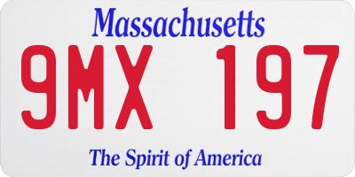 MA license plate 9MX197
