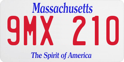 MA license plate 9MX210