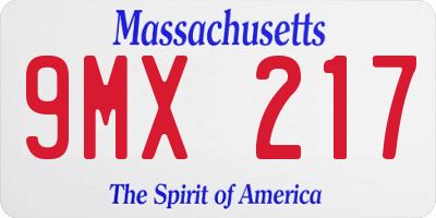 MA license plate 9MX217