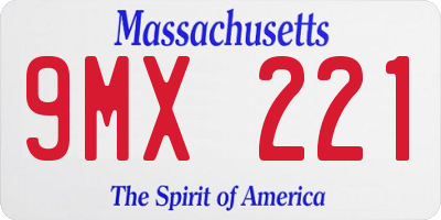 MA license plate 9MX221