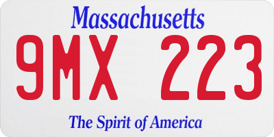 MA license plate 9MX223