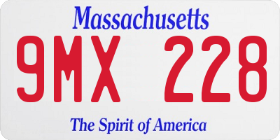 MA license plate 9MX228