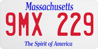 MA license plate 9MX229