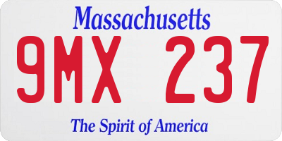 MA license plate 9MX237