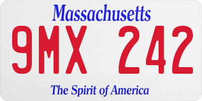 MA license plate 9MX242