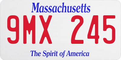 MA license plate 9MX245