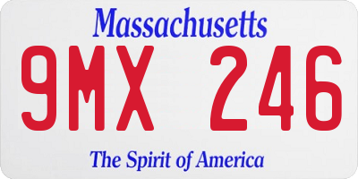 MA license plate 9MX246