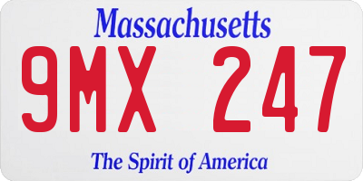 MA license plate 9MX247