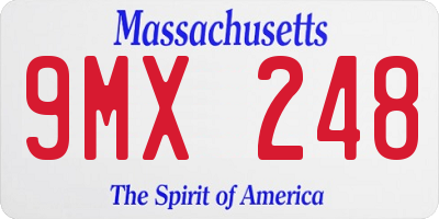 MA license plate 9MX248