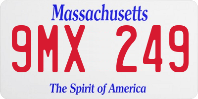 MA license plate 9MX249