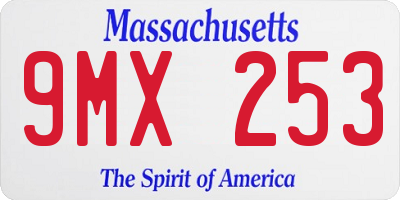 MA license plate 9MX253
