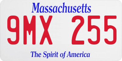 MA license plate 9MX255