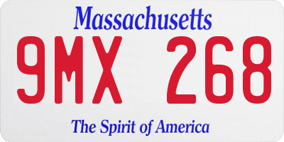 MA license plate 9MX268