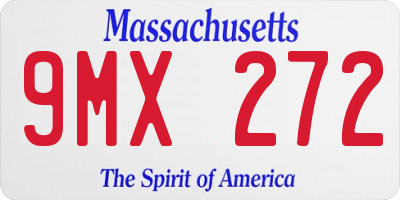 MA license plate 9MX272