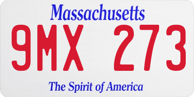 MA license plate 9MX273