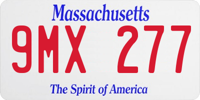 MA license plate 9MX277