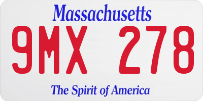 MA license plate 9MX278
