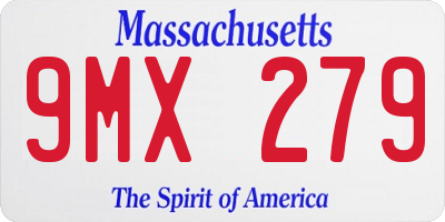 MA license plate 9MX279