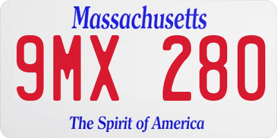 MA license plate 9MX280