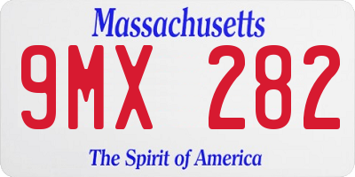 MA license plate 9MX282