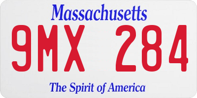 MA license plate 9MX284