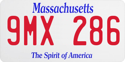 MA license plate 9MX286