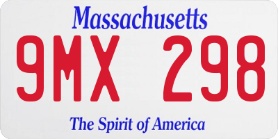 MA license plate 9MX298