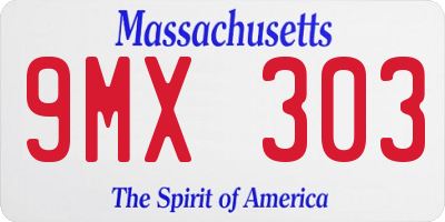 MA license plate 9MX303