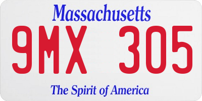 MA license plate 9MX305