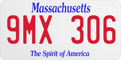 MA license plate 9MX306