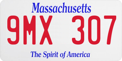 MA license plate 9MX307