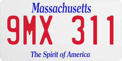 MA license plate 9MX311